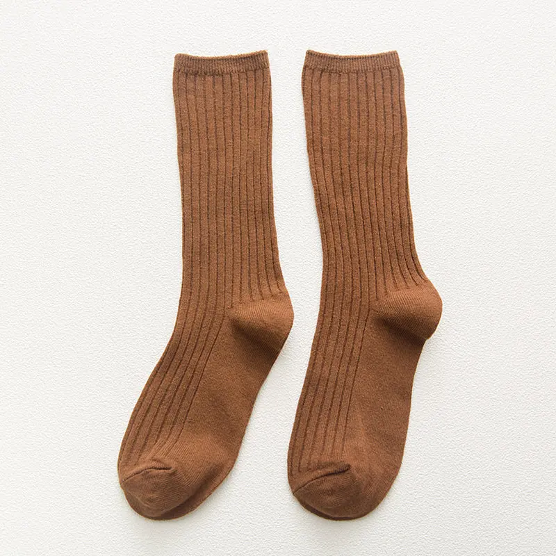 New Arrive Harajuku Retro Women Cotton Loose Socks for Autumn Winter In Tube Korean Pure Color Yellow Designer Christmas Cute - Цвет: 21
