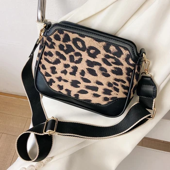 

S.IKRR PU Leather Bags for Women 2021 Winter Crossbody Bag Small Shoulder Handbags and Pruses Women's Leopard Print Hand Bag