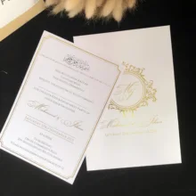 100-Персонализированные пользовательские shimmer papaer золотые фольгированные свадебные пригласительные открытки с конвертами
