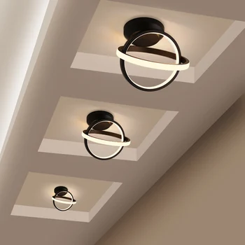 Artpad Modern High Bright 20W Corridor Ceiling Light Round Double Ring Minimalist Porch Entrance Hall Balcony Led Ceiling Lamp ceiling lights modern minimalist style iron round led living room ceiling lamp bedroom entrance hall balcony corridor lighting