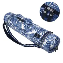 Холщовый коврик для занятий йогой на молнии с многофункциональными карманами для хранения