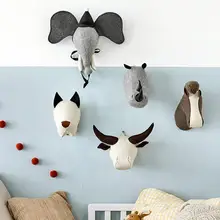 Украшение для детской комнаты, 3D головы животных, слон, олень, единорог, голова, Настенный декор для детской комнаты, украшение детской комнаты