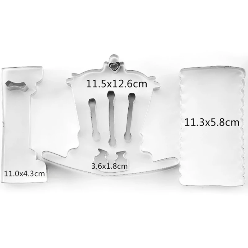 Hot Sale Baby Cots 10Pcs Cutting Cookie Cutter Stainless Steel Pastry& Biscuit Baking Cutter Cake Mold Fondant Tools