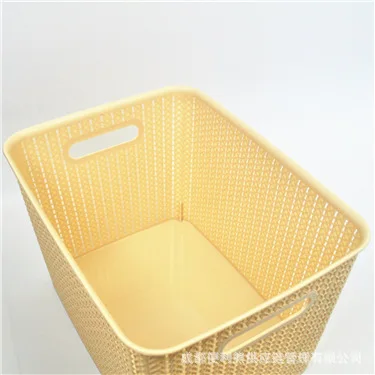 Imitation Bamboo Rattan Storage Box Stationery Debris Basket Desktop Snacks Weaved Storage Basket Bamboo Basket Storage Basket