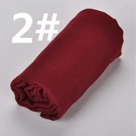 maroon 2 Модный простой хлопковый шарф с бахромой, мягкий сплошной хиджаб популярное кашне, шали, большой пашмины, шарф Мусульманский - Цвет: maroon 2