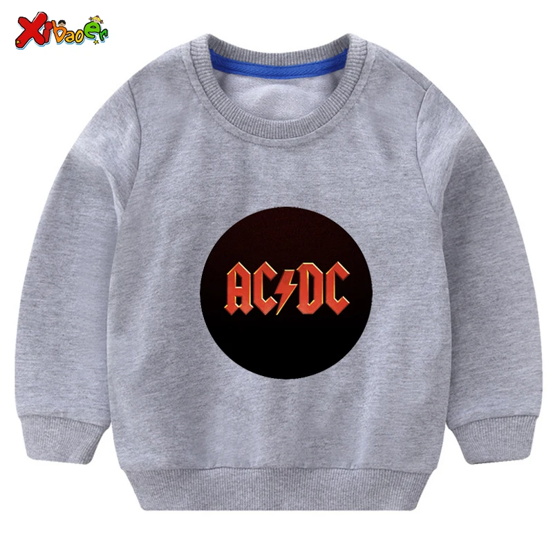 Свитер для маленьких мальчиков; белый свитер ACDC для мальчиков; крутые модные толстовки; свитер для маленьких девочек; хлопковый пуловер; топы