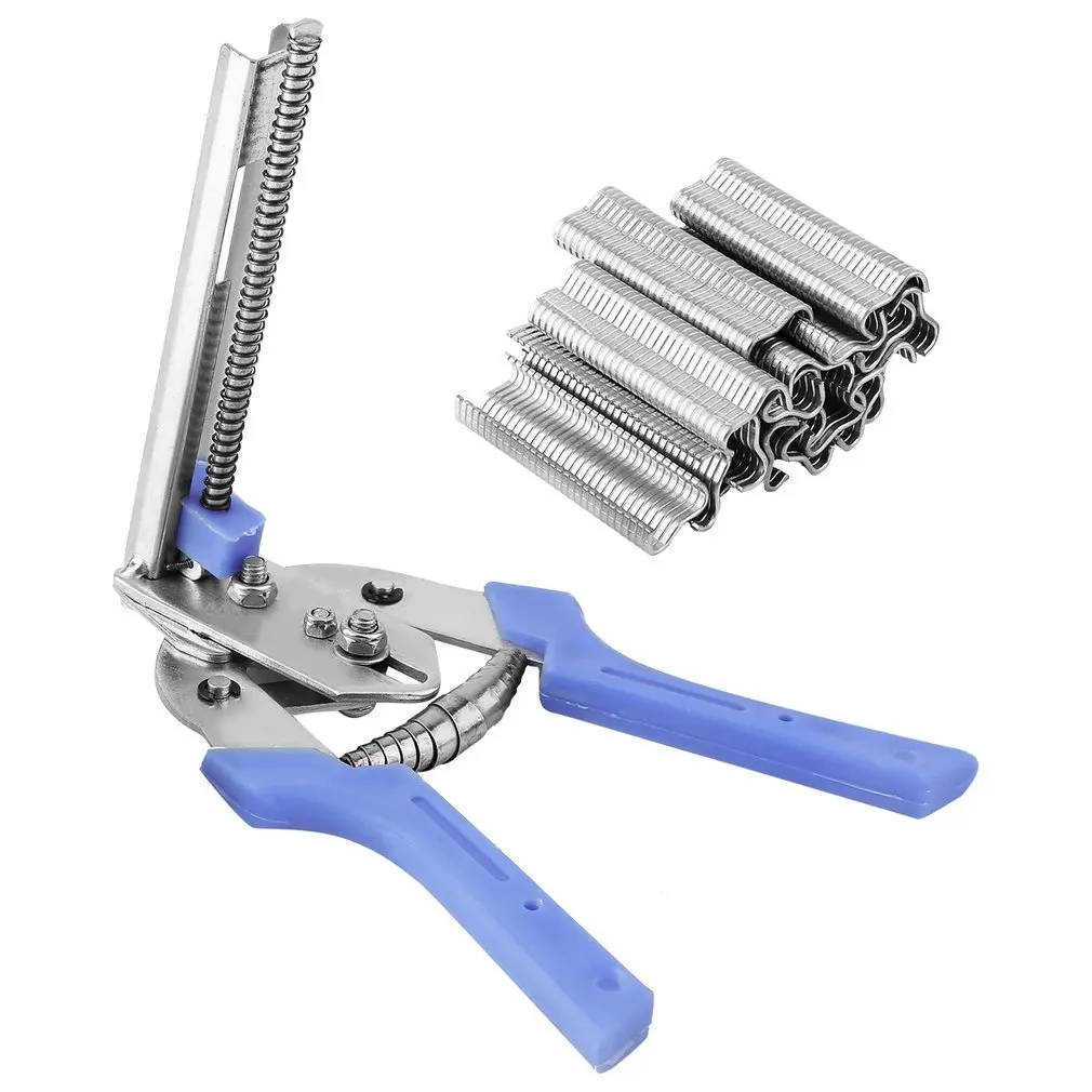 

Semi-Automatic M Forceps Poultry Cage Fastening Clamp with 600pcs M-Type Nails Pigeon Rabbit Fox Chicken Cage Assembling Install
