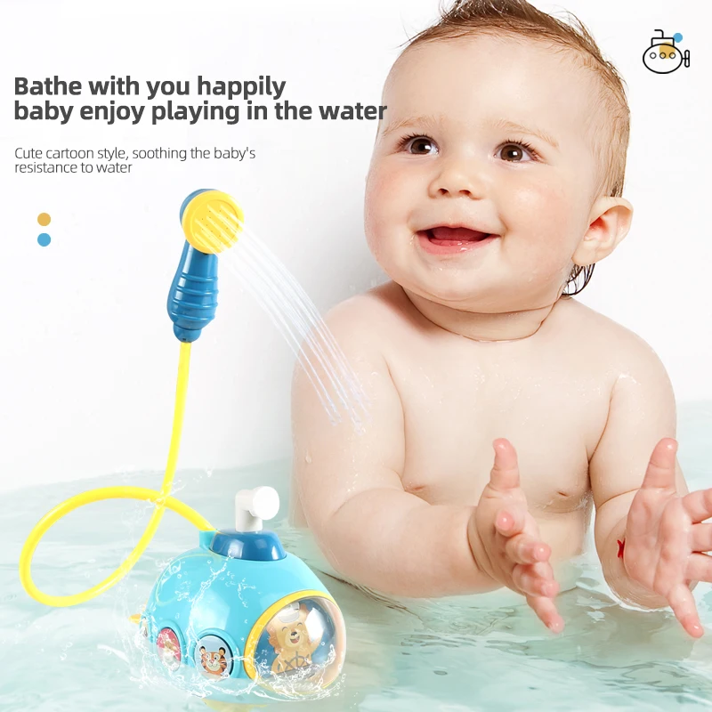 Baby Bath Toy For 0 6 Months Electric Submarine Water Sprayer Playing For Children Squirting