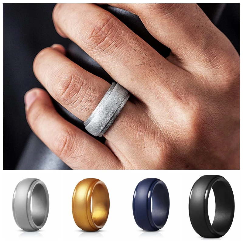 

Environmental Jewelry Gifts for Men Silicone Wedding Rings Finger Rubber Bands Rings Charms Silicone Ring Women Outdoor Sports