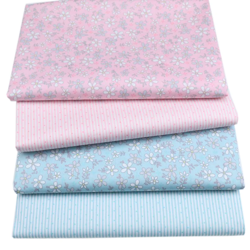 Syunss, розовые, синие, с цветочным принтом, в полоску, хлопковая ткань для поделок, лоскутное шитье, детские кроватки, тканевые подушки, одеяло для шитья, Tissus