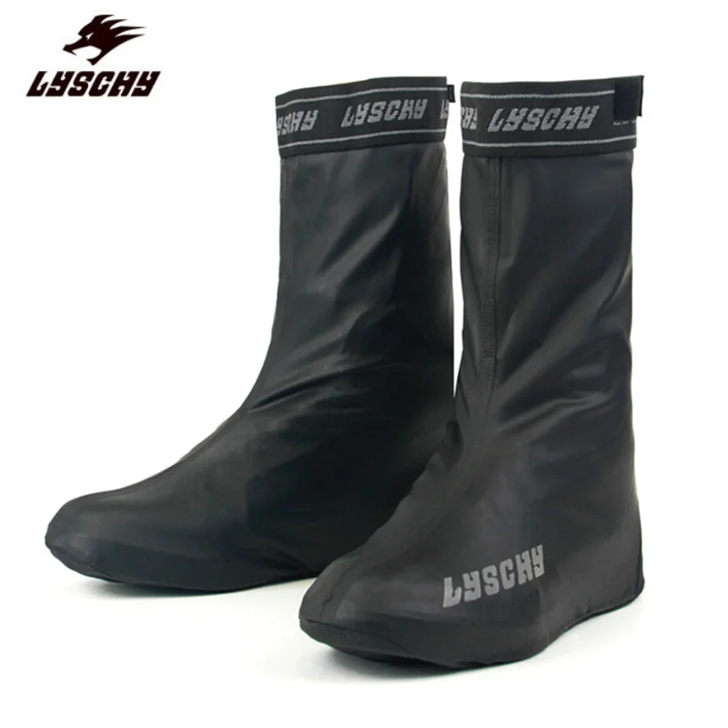 Lyschy Motorcycle Rain Boots Waterproof Shoe Cover Reflective Cycling Shoe Protection Reusable Motorcyclist Protective Gear