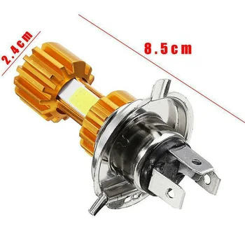 

High Quality 6500K 12-24V H4 18W LED 3COB Motorcycle Headlight Lamp Bulb 2000LM 6000K Hi/Lo Beam Light