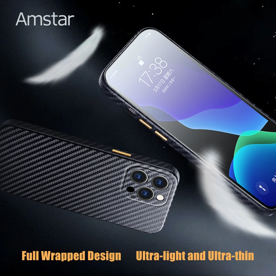 Amstar High-end Leather Carbon Fiber Pattern Phone Case for iPhone 13 Pro Max Camera Wrapped Handmade Phone 13 Mini Cover Case best iphone 11 Pro Max case iPhone 11 Pro Max