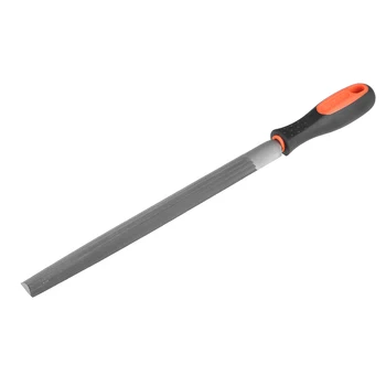 

uxcell Double Tooth High Carbon Hardened Steel Half Round File with Rubber Hand Grip Handle, 10-Inch