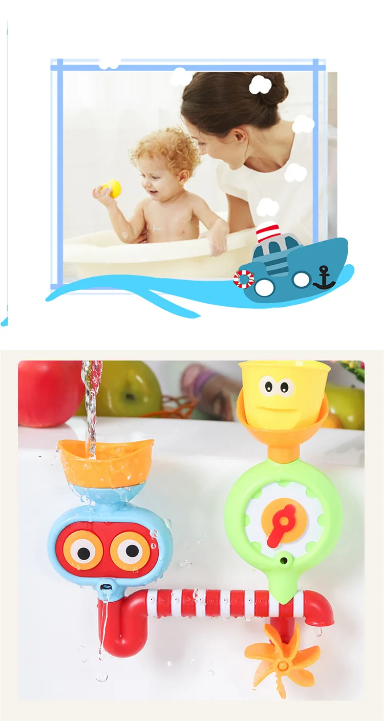 Baby Bath Toy Play Water Rotary Table Shower Children Infant Bathroom Water Toys 1-3 Years Old GIRL'S Boy