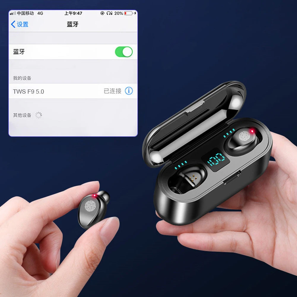 TWS Bluetooth 5.0 Headset Stereo Wireless Earbuds Headphones Earphones IPX5