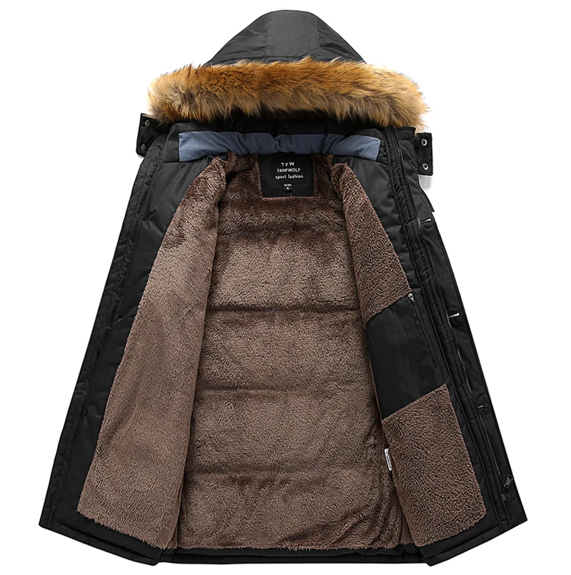 Зимняя мужская куртка размера плюс 6XL 7XL 8XL, толстая теплая парка с меховым капюшоном, мужское зимнее пальто, хлопковая ветровка, куртки, мужская одежда