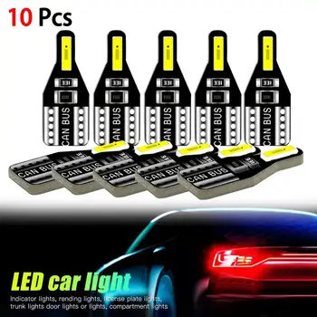 

10pcs W5W T10 LED Canbus Light Bulbs 194 6000K White Signal Lamp Dome Reading light for Audi Car Interior Lights Error Free 12V