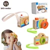 Wooden SLR Camera Toys Cute Colourful Nordic Hanging Toy Montessori Toy Room Decor Furnishing Articles DIY Presents Baby Gift 1