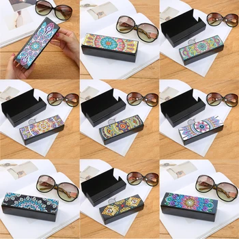 

2020 new fashion diamond painting special diamond full diamond glasses case mosaic cross stitch christmas gift