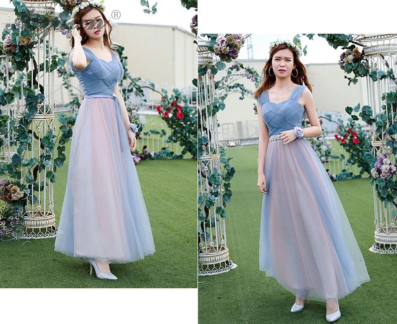 Модная юбка из пряжи для сестер, длинное платье чонсам, современное синее платье подружки невесты Qi Pao, женское китайское вечернее