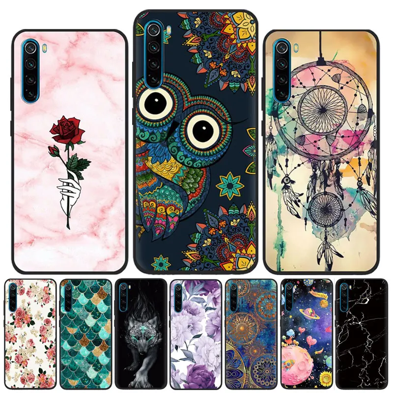Чехол для Xiaomi Redmi Note 8T мягкий силиконовый матовый чехол телефона черный из ТПУ Note8T