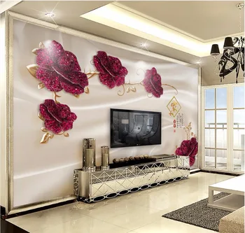 

CJSIR Custom Photo Wallpaper Mural Wallpaper 3D 3D Luxury Diamond Flower Jewelry TV Wall Background Wall Papel De Parede