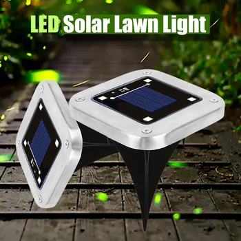 

4pcs LED Solar Lawn Light Under Ground Lamps Waterproof Square Decor Lamp