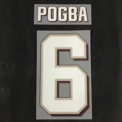 SOLSKJAER BECKHAM CANTONA LINGARD POGBA RASHFORD MATIC MARTIAL MATA SHAW напечатанный номер футбольного тиснения патч значок - Цвет: POGBA
