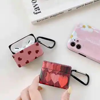 

For AirPods Pro Case AirPods 3 Luxury Love heart Pattern Simple mini box headphone silicon Cover For Air Pods Pro Earphone Case