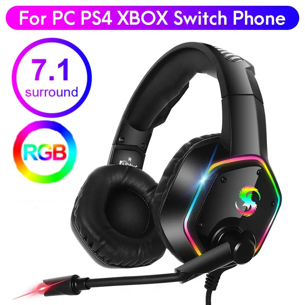 Audifonos gamers con micrófono 7.1 estéreo RGB, Cascos Gaming Para Playstation 4 PS5 Xbox, Auriculares Gamer para videojuegos, cancelación de ruido para PC, PS4, PS5 - AliExpress Productos electrónicos