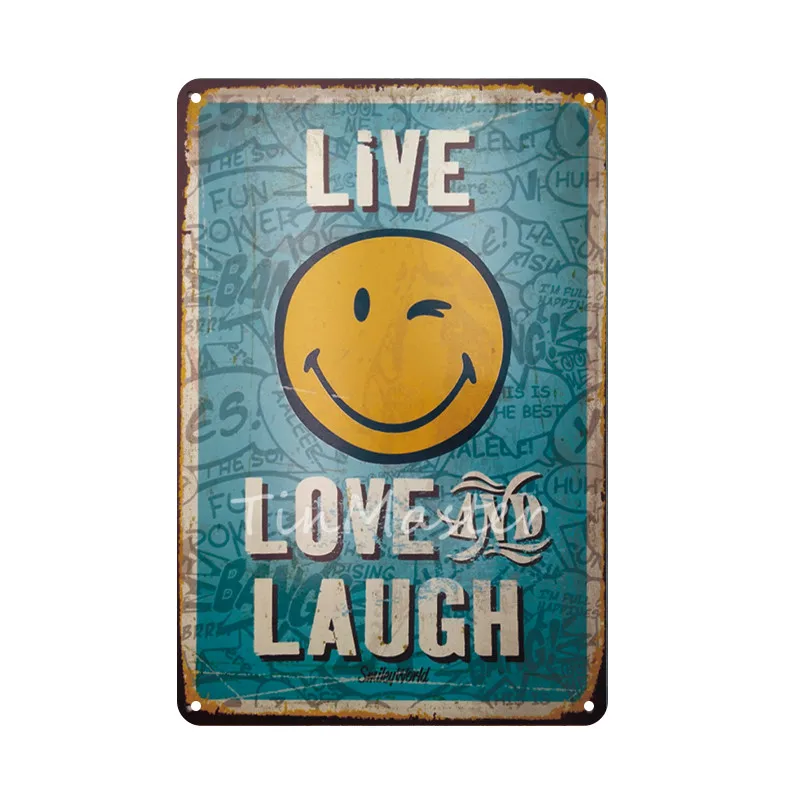 Vintage Smile Tin Signs Cartoon Bat Spider-Man Metal Sign Painting Bathroom Laundry Baby Living Room Decoration Retro Home Decor - Цвет: 20037