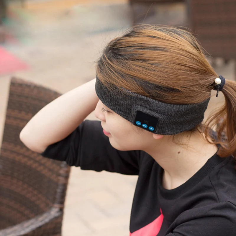 Повязка на голову для Bluetooth Встроенные беспроводные колонки трикотажные моющиеся съемные наушники для занятий йогой и бегом головной убор унисекс