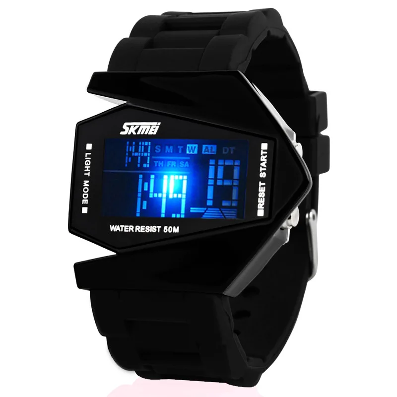 

Skmei Fashion Personality Colorful Couple Watch Student Waterproof Outdoor Multi-function Men Women Electronic Aircraft Watch
