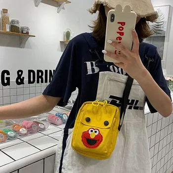 

2020 new ladies printed canvas bag wild casual ribbon embroidery bag shoulder messenger clutch bag