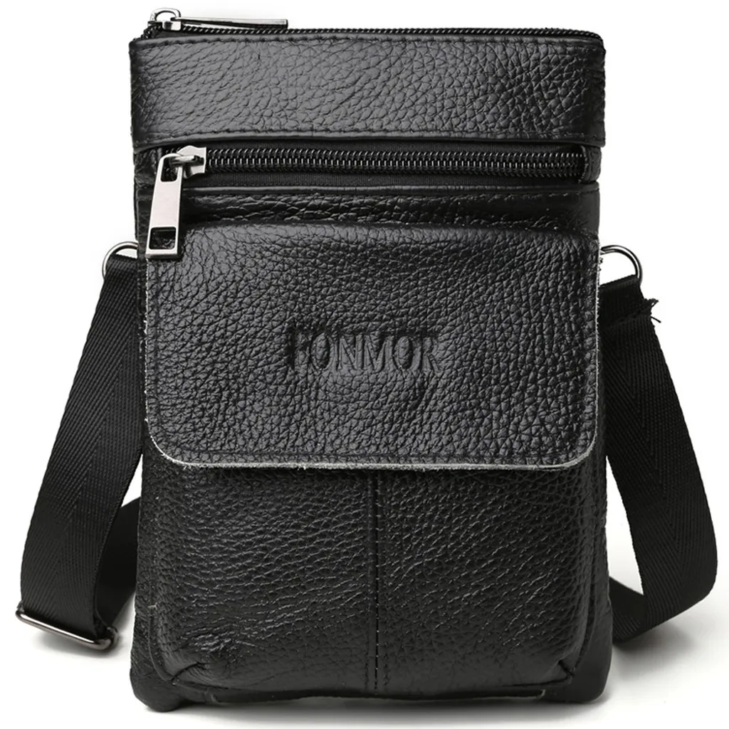 New Men's Retro Large Capacity Messenger Bag Hot Business Travel Multi-function Mobile Phone Storage Bag#xm3