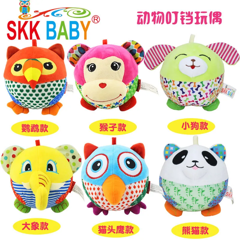 SKK Baby стиль многофункциональные животные когнитивные Clank тканевый мячик детские игрушки От 1 до 3 лет плюшевые