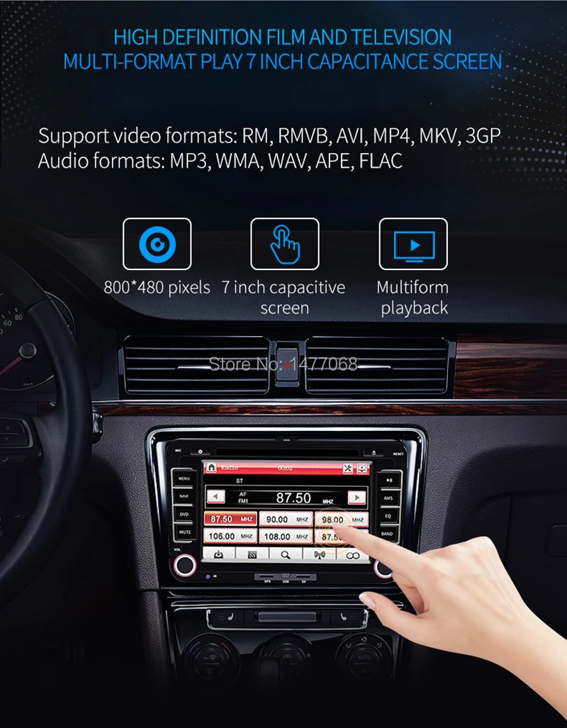 PHYEE " 2 Din автомобильный DVD GPS Navi RDS стерео радио-зеркальная связь мультимедийный проигрыватель головное устройство для Volkswagen Polo, Golf Passat; Skoda
