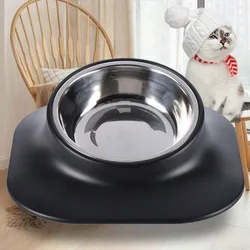 Bol en acier inoxydable pour chien, bassin d'eau pour animaux de compagnie, anti éclaboussures, antidérapant, facile à nettoyer, vaisselle pour chat 
