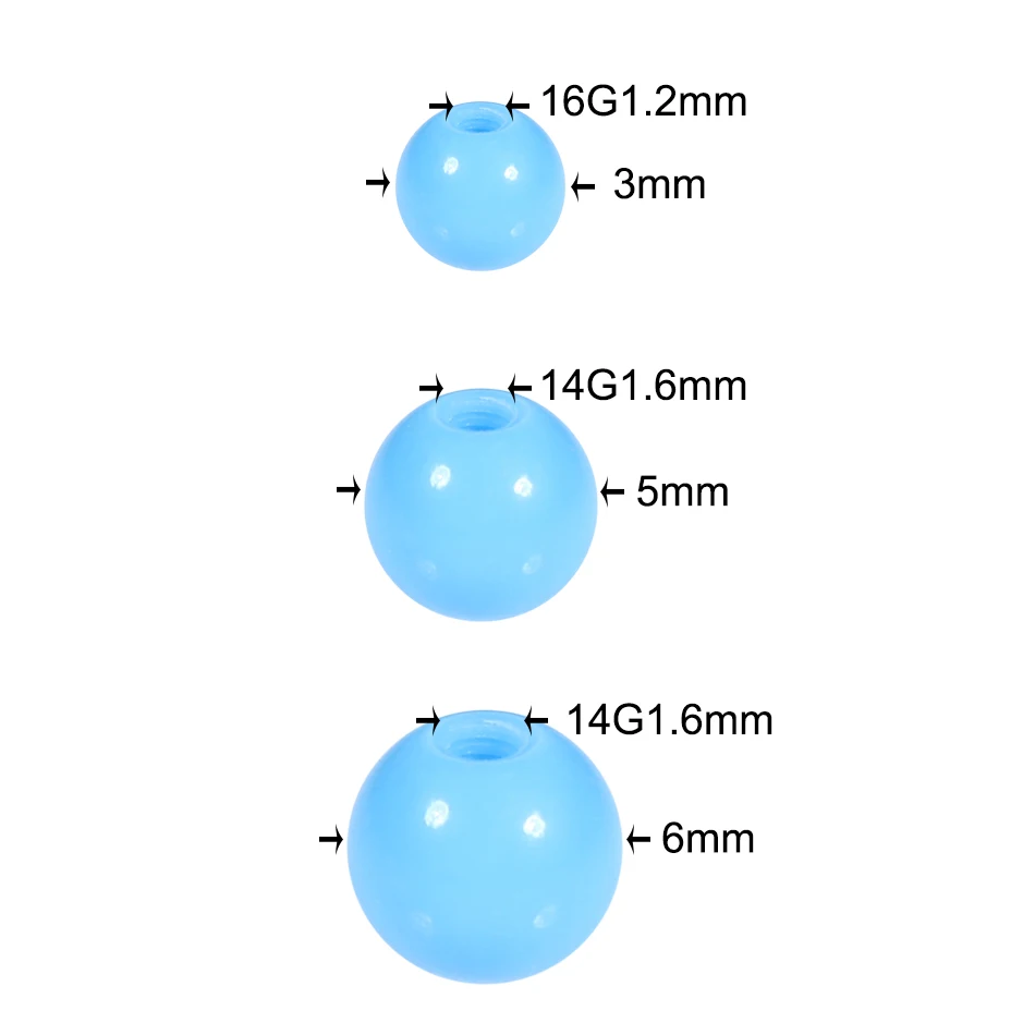 Body Piercing Jewelry 120Pcs/set Colorful Acrylic Replacement Ball 3mm 5mm 6mm Tongue Barbell Lip Ring Ear Belly Eyebrow Piercing Ball