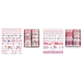 

20Pcs Decorative Kawaii Washi Tape Set Japanese Paper Stickers Japanese Stationery Scrapbooking, 10 Pcs a & 10Pcs D