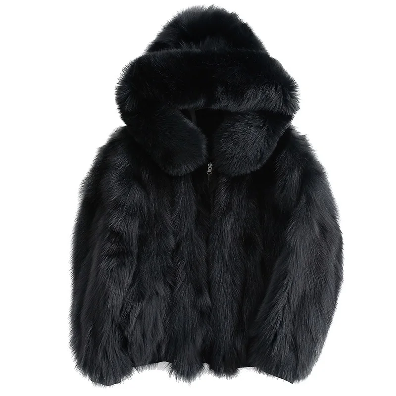 

2020 New Fashionable Short Fund Fox Wool Coat Temperament Heavy Seta Lead Even Hat Leather And Fur Loose Coat