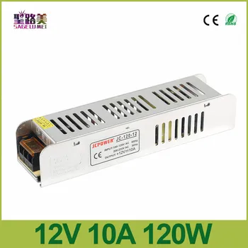 

DC 12V 10A 120W Slim Power Supply power source AC to DC Adapter Switch Lightbox Driver for auto LED Strip Light module 110V/220V