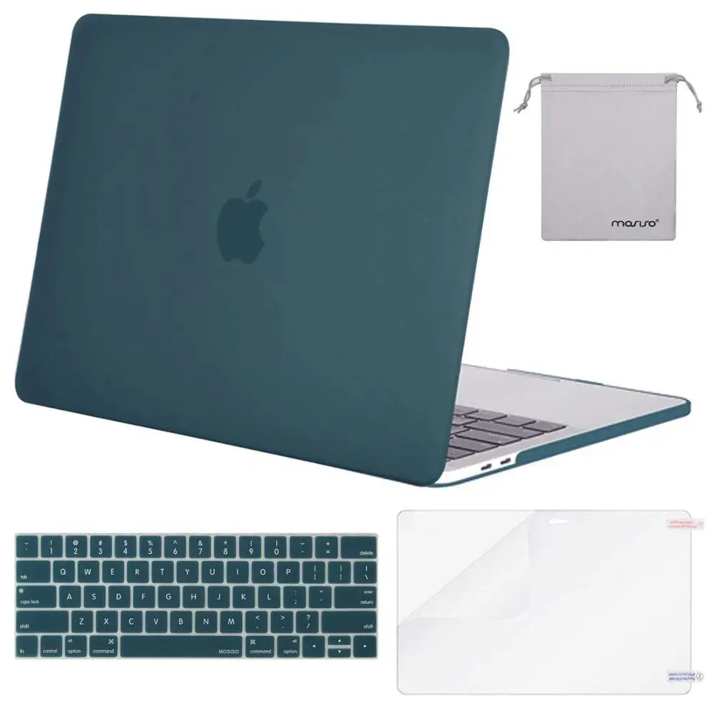 Deep Teal Mosiso ноутбук матовая поверхность Coque чехол для MacBook Air 13 Pro 13 15 15,4 16 retina Touch Bar+ силиконовый чехол для клавиатуры - Цвет: Deep Teal