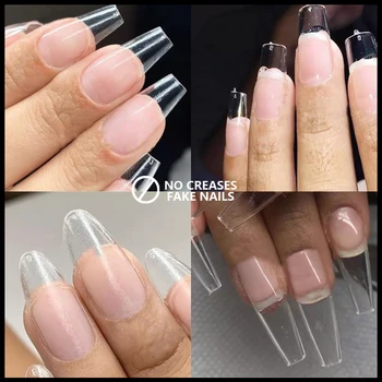 

False Nail Nail Patch No crease Ultra-thin Removable Wearable Transparent Full Sticker Extension Press On Nails