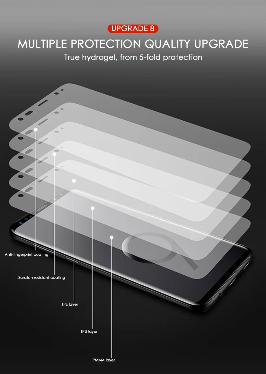 100D Гидрогелевая пленка для samsung Galaxy S8 S9 S10 Plus Защитная пленка для экрана для samsung A50 A30 A20 A10 A70 Note 8 9 пленка не стекло