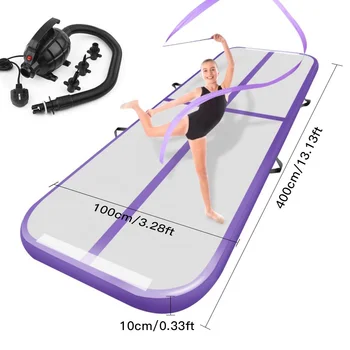 

Inflatable Gymnastics Airtrack Tumbling Mat 9.8ft/13.1ft/16.4ft for Toddler/Adults, Gymnastics Air Floor Yoga Mat for Outdoor