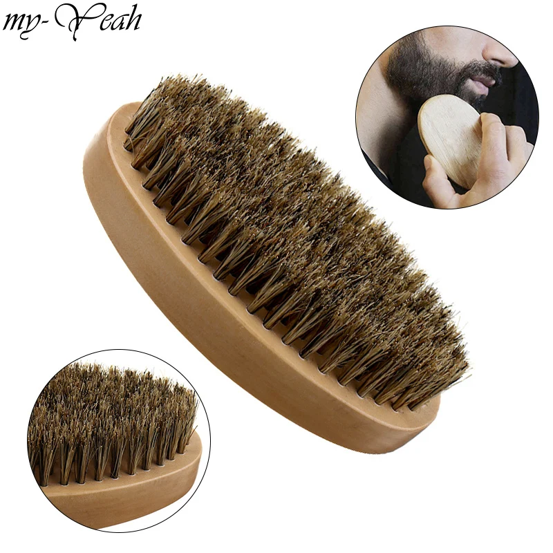 

Professional Men's Shaving Brush Portable Boar Bristle Beard Comb Smooth Mustache Pro Salon Hair Styling Tool