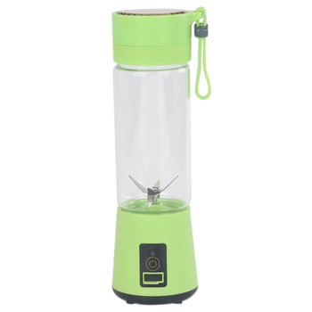 

420Ml Portable Juicer Glass Bottle Juicer USB Rechargeable 6 Blades Juicer Smoothie Blender Machine Mixer Mini Juice Cup Green