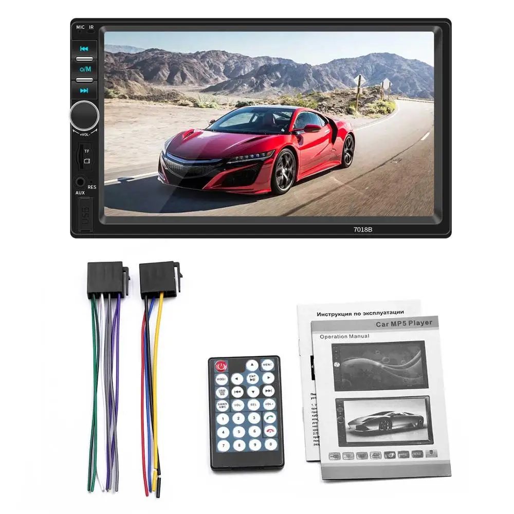 without camera " HD Авторадио мультимедийный плеер MP5 2DIN Авто экран сенсорный аудио Bluetooth Камера USB TF FM - Цвет: without camera